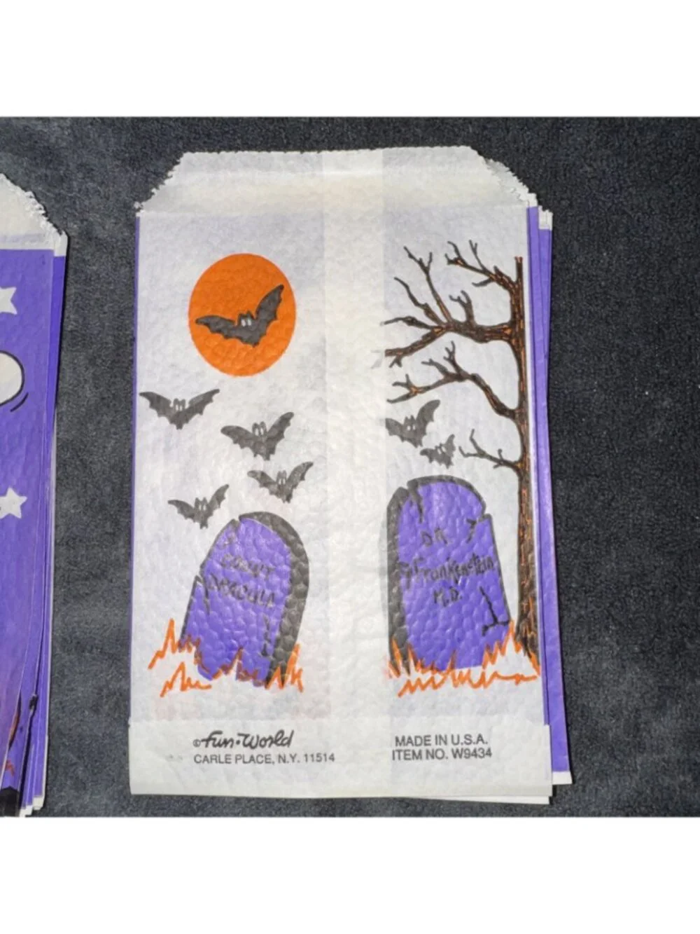 Lot Of 10 Vintage Ghost Black Cat Halloween Trick Treat Bags 1980s Ephemera